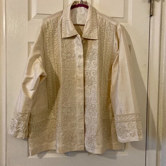 Excellent Condition, SZ 1X, Coldwater Coldwater Creek Jacket, Ivory - Picture 5 of 5